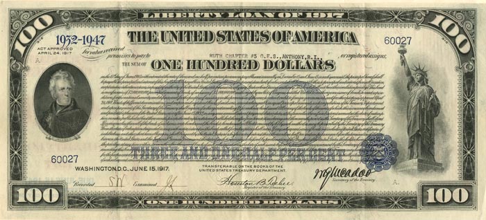 100 Dollar Liberty Loan Bond of 1917